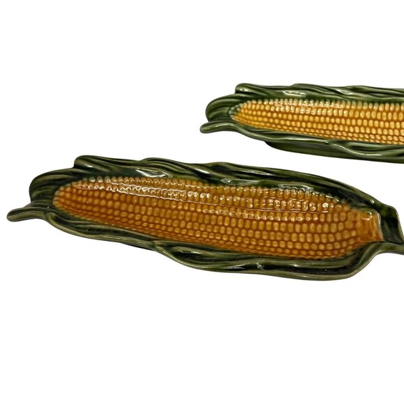 Vintage Corn-Shaped Ceramic Serving Dish Made In Portugal 8 1/2" - Picture 5 of 14